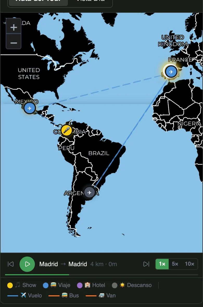 La ruta, en el mapa.